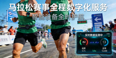马拉松赛事全程数字化服务 - 运动员佩戴设备跑步